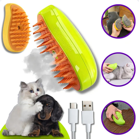Cepillo Para Mascotas A Vapor Recargable